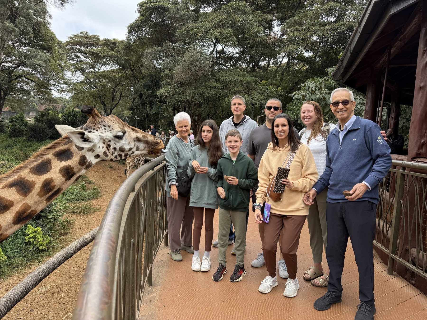 The family at the Giraffe Centre