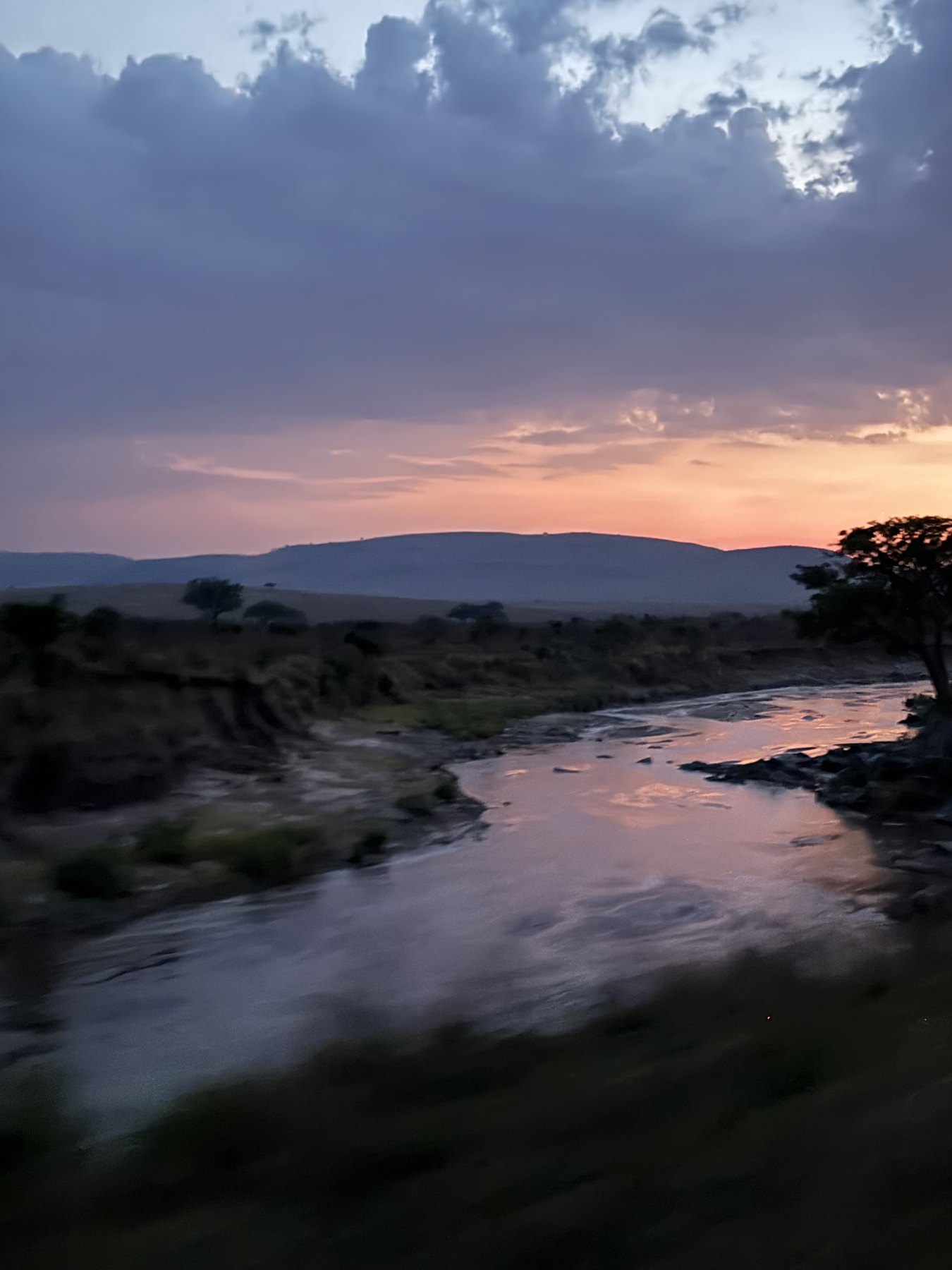 Sunset over the river