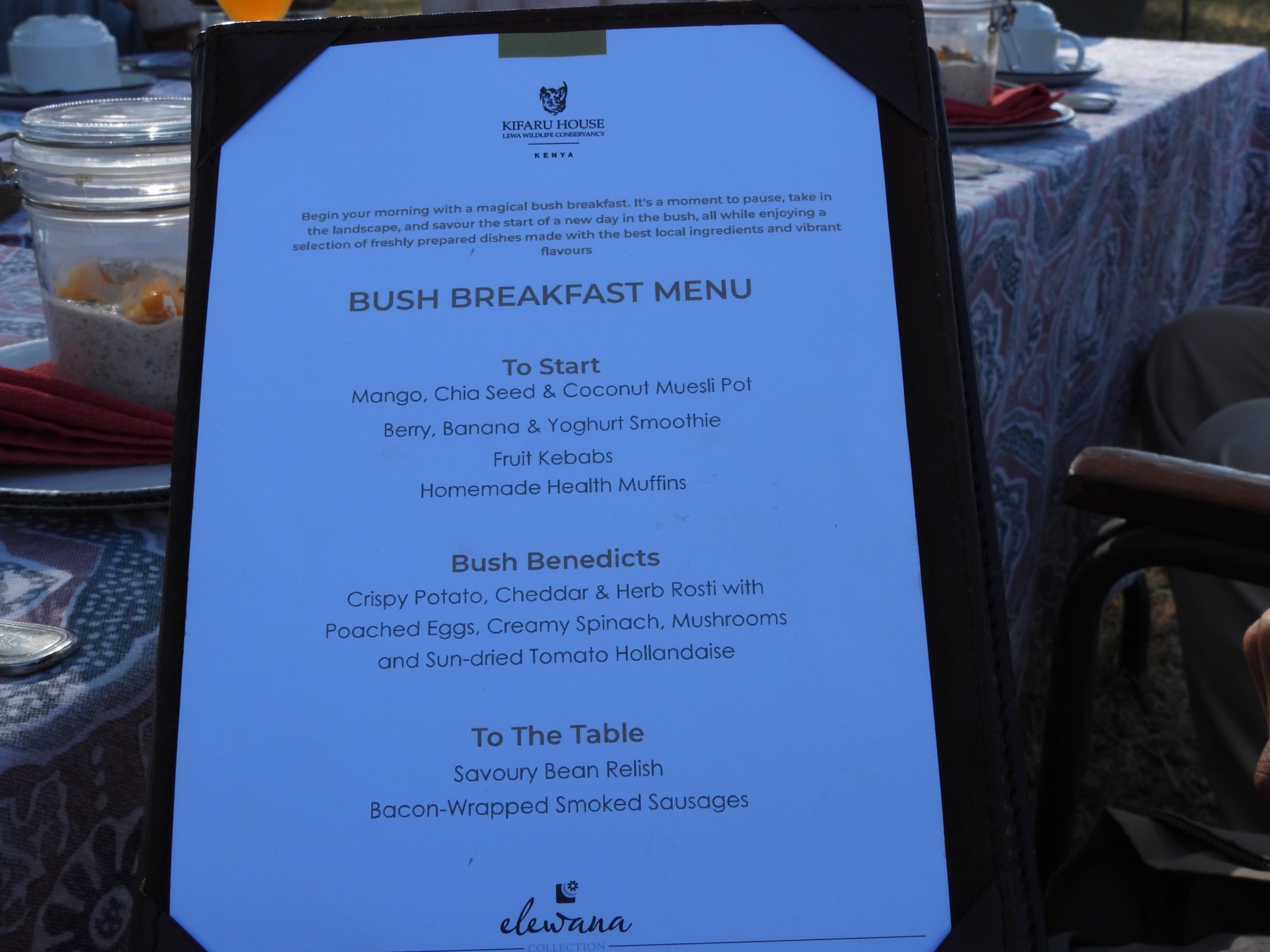 Bush breakfast menu